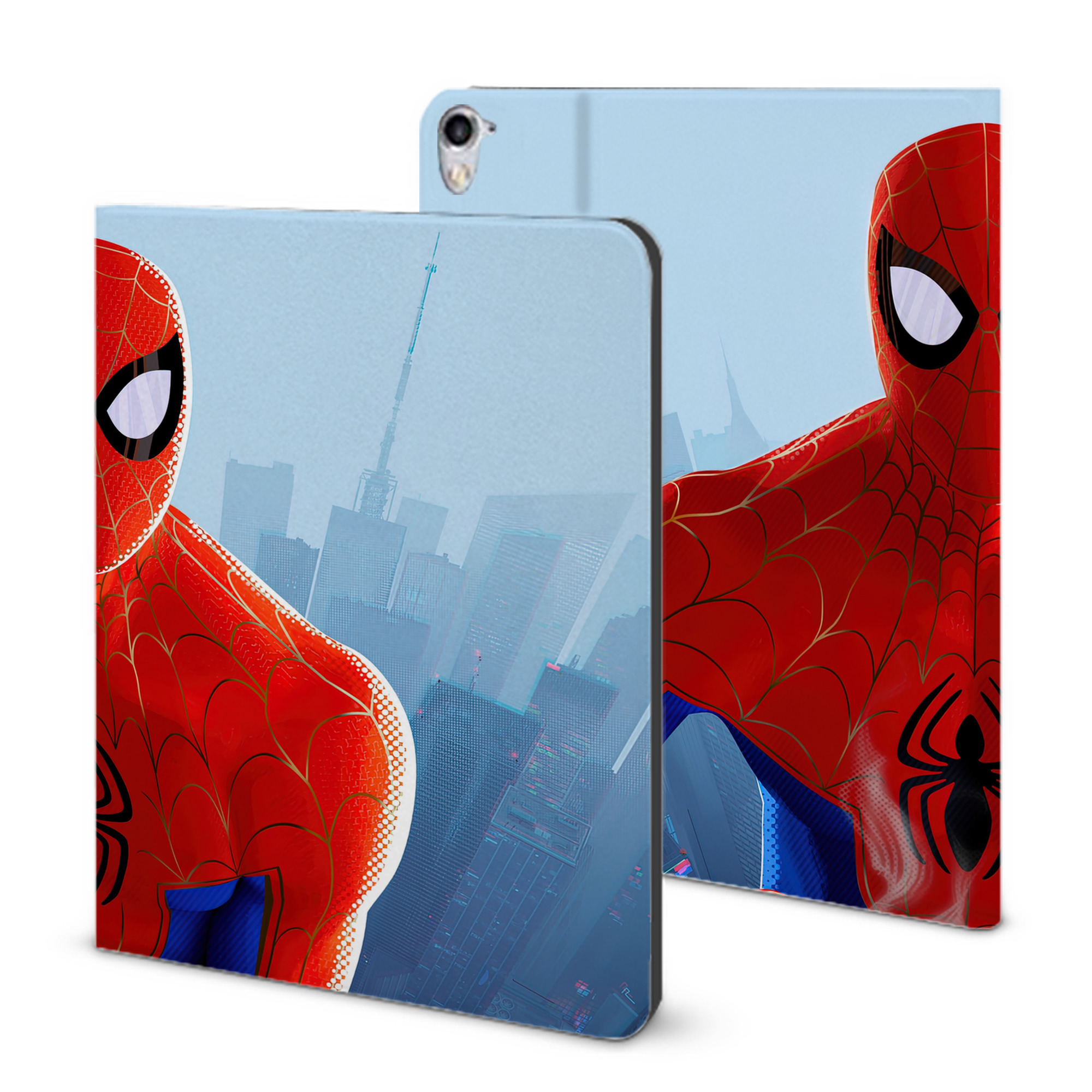 （画像用） Spider Man スパイダーマン IPad ケース ブック型 PUレザー TPU 耐衝撃 軽量 薄型 ペン収納なし 全面保護 IPad 各モデル対応